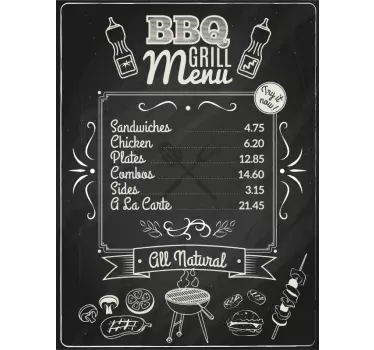 Okleina na lodówkę grill - TenStickers