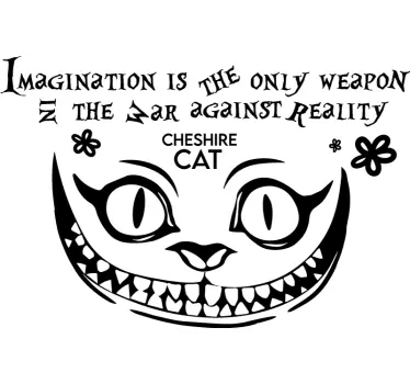 Naklejka na ścianę cheshire cat cytat - TenStickers