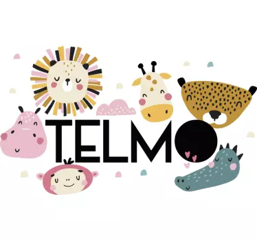 Naklejka na ścianę ilustracje dżungla z imieniem - TenStickers