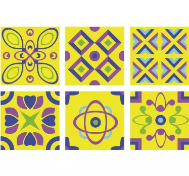 Naklejka na płytki psychodeliczne symetrie - TenStickers