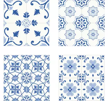 Naklejka na płytki vintage niebieskie - TenStickers