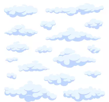 Naklejka na ścianę dla dzieci realistyczne chmury - TenStickers