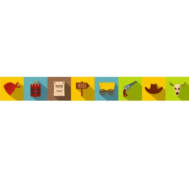 Naklejka na ścianę szlaczki w stylu dzikiego zachodu - TenStickers