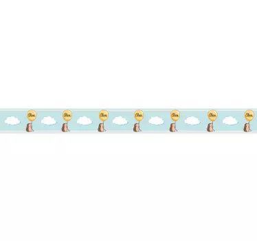 Naklejka na ścianę szlaczki urocze balony w kształcie jeży - TenStickers