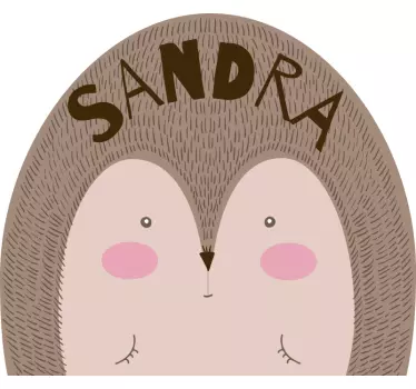 Naklejka na ścianę dla dzieci z imieniem jeża - TenStickers