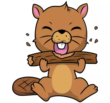 Naklejka ścienna Uroczy bóbr - TenStickers