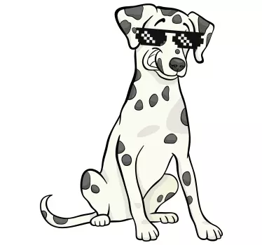 Naklejka na ścianę Dalmatyńczyk w okularach - TenStickers