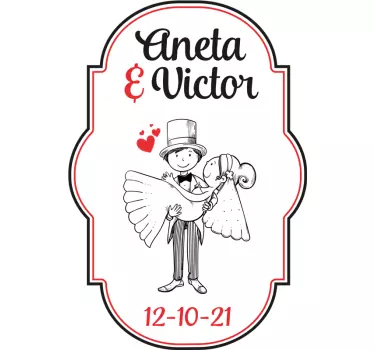 Naklejka na ślub Nowożeńcy - TenStickers