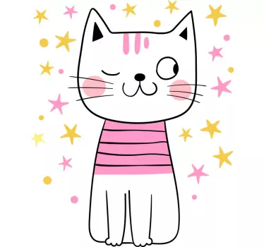 Naklejka na ścianę kotki Kot w stylu skandynawskim - TenStickers