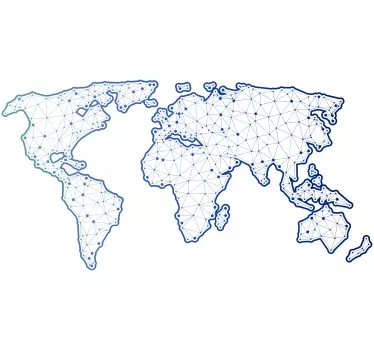 Naklejka na ścianę mapa świata w linie - TenStickers