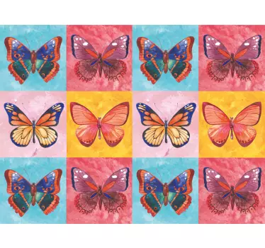 Okleina na meble Wielobarwne motyle - TenStickers