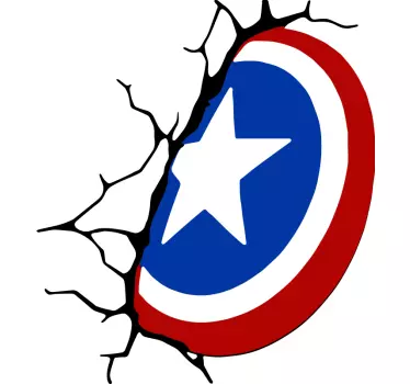 Naklejka ścienna Tarcza Kapitana Ameryki - TenStickers