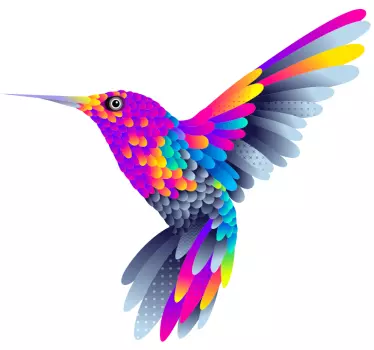 Naklejka ptaki na ścianę Kolorowy koliber - TenStickers