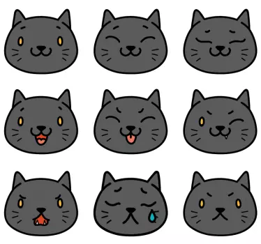 Naklejka na ścianę kotki 9 uroczych kotów  - TenStickers