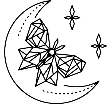 Naklejka na ścianę motyle geometryczny motyl księżycowy - TenStickers