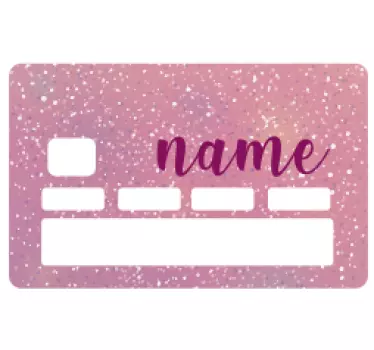 Naklejka na kartę płatniczą różowy brokat i personalizacja - TenStickers