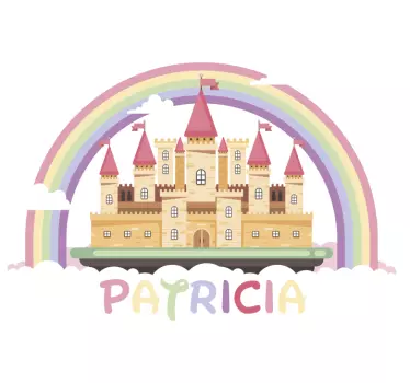 Naklejka ścienna  Zamek bajkowy z imieniem - TenStickers