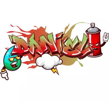Naklejka ścienna Postacie z graffiti w sprayu - TenStickers