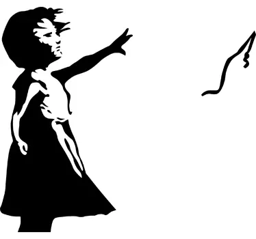 Naklejka na laptop Banksy dziewczynka - TenStickers