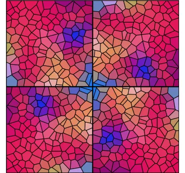 Naklejka na okno Geometryczny wielokolorowy wzór na szkło - TenStickers