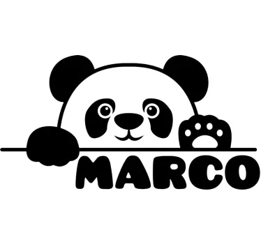 Naklejka ścienna dla dzieci Mała panda z imieniem - TenStickers