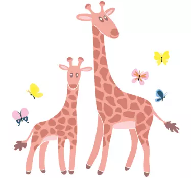 Naklejka ścienna Mama żyrafa z dzieckiem - TenStickers
