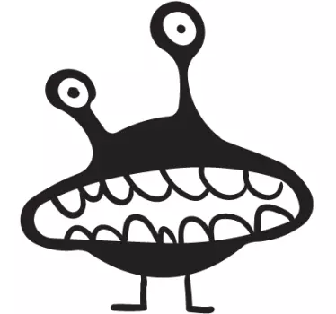 Naklejka dekoracyjna zębaty kosmita - TenStickers