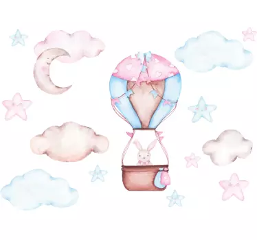 Naklejka na ścianę dla dzieci balon powietrzny - TenStickers