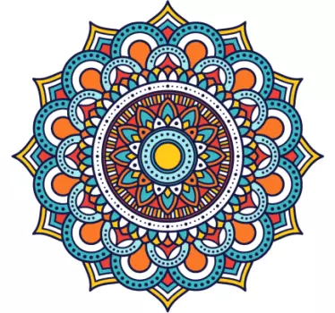 Naklejka ścienna Kolorowa mandala kwiatowa - TenStickers