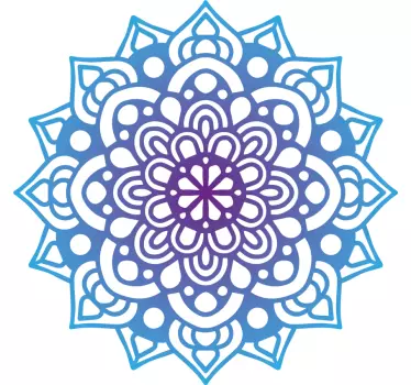 Naklejka ścienna Mandala w odcieniach błękitu - TenStickers