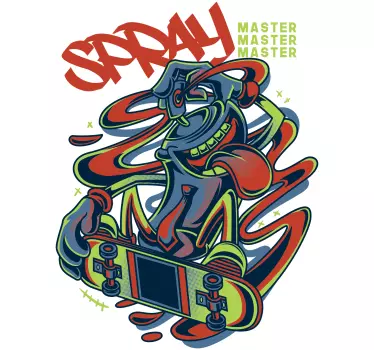 Naklejki zestaw Spray graffiti na deskorolce - TenStickers