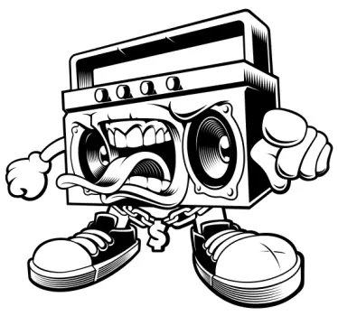 Naklejka ścienna Boombox graffiti - TenStickers