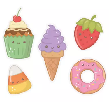 Naklejka ścienna Urocze jedzenie anime - TenStickers