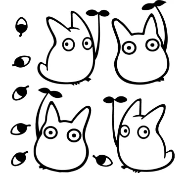 Naklejka ścienna Słodkie stworzenia z anime - TenStickers