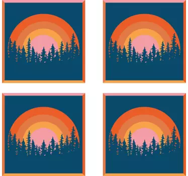 Naklejka na płytki Vintage słońce - TenStickers