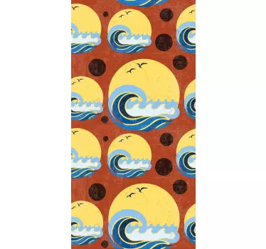 Okleina na lodówkę Słońce, plaża i fala - TenStickers