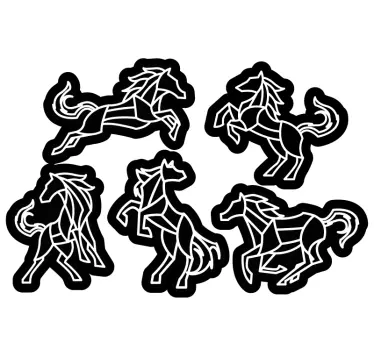 Naklejka ścienna 5 czarnych koni - TenStickers