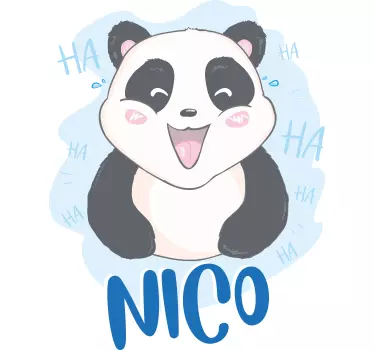 Naklejka na ścianę dla dzieci wesoła buźka pandy - TenStickers