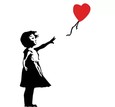 Naklejka na ścianę Banksy balon serce - TenStickers