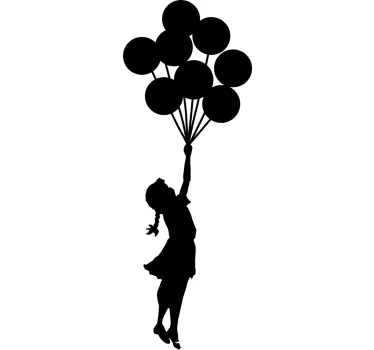 Naklejka na ścianę do salonu Banksy dziewczynka z balonami - TenStickers