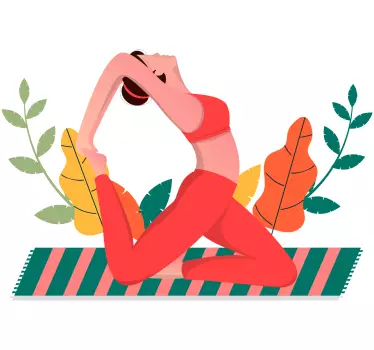 Naklejka na ścianę moda ilustracja pozycji jogi - TenStickers