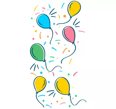 Naklejka ścienna zabawki Balon z konfetti - TenStickers