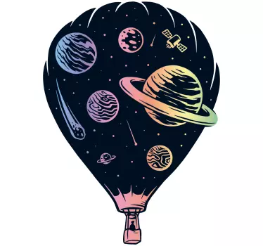 Nalepka na ścianę kosmos Ilustracja podróży kosmicznych - TenStickers