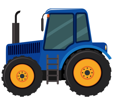 Naklejka ścienna zabawki Niebieski traktor - TenStickers