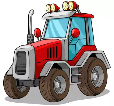 Naklejka ścienna zabawki Duży czerwony traktor - TenStickers