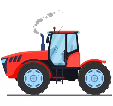 Naklejka ścienna zabawki Czerwony nowy traktor - TenStickers