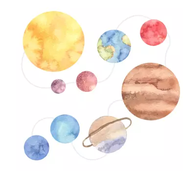 Naklejka na ścianę kosmos Mapa układu słonecznego - TenStickers