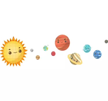 Naklejka na ścianę kosmos radosny układ słoneczny - TenStickers
