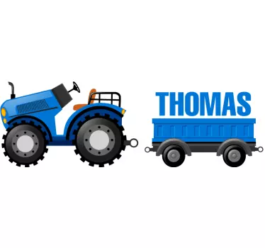 Naklejka na ścianę dla dzieci spersonalizowany traktor - TenStickers