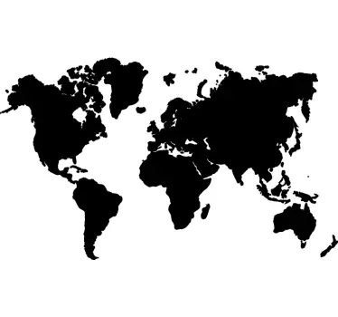Naklejka na ścianę mapa świata Jednokolorowa mapa świata - TenStickers